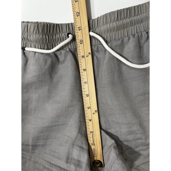 ATHLETA Bali 100% Linen Shorts Pockets Size 10 Gray Outdoor Hiking Beach Active - Picture 5 of 12